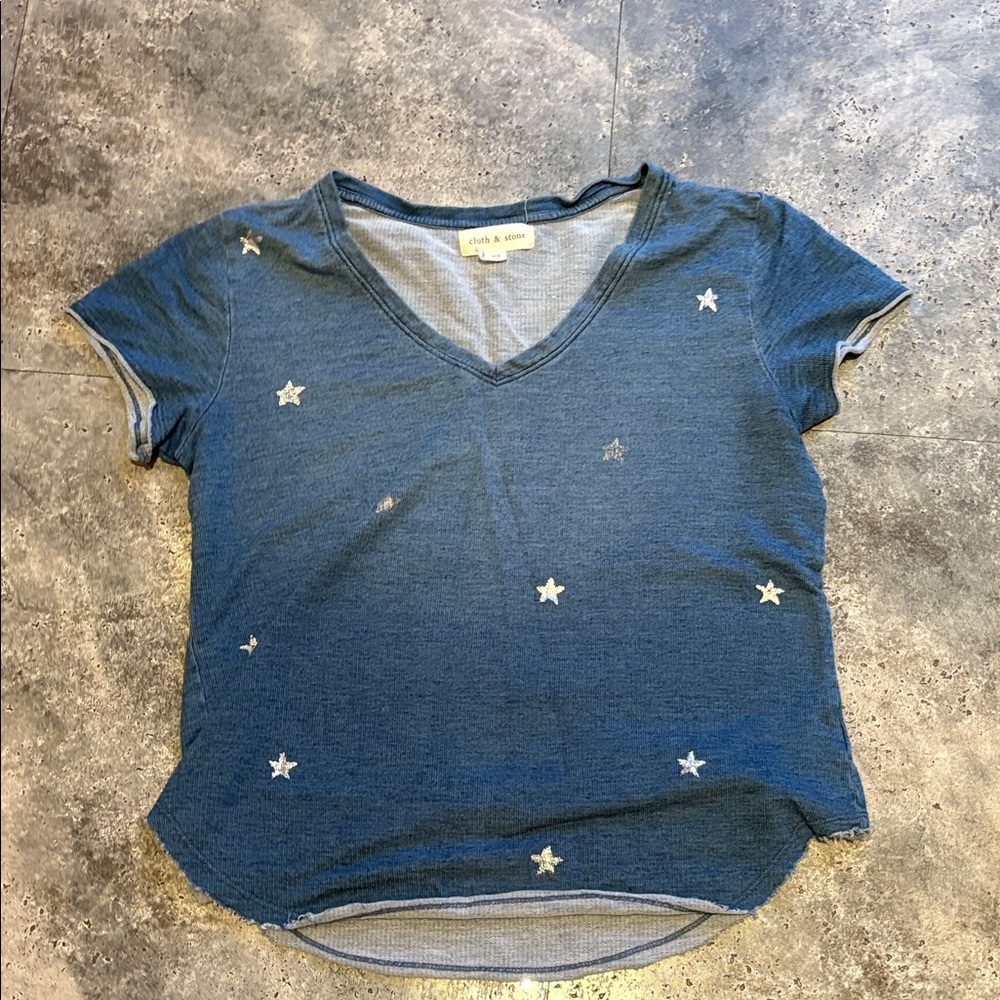 Cloth & Stone Denim Blue Star Tee